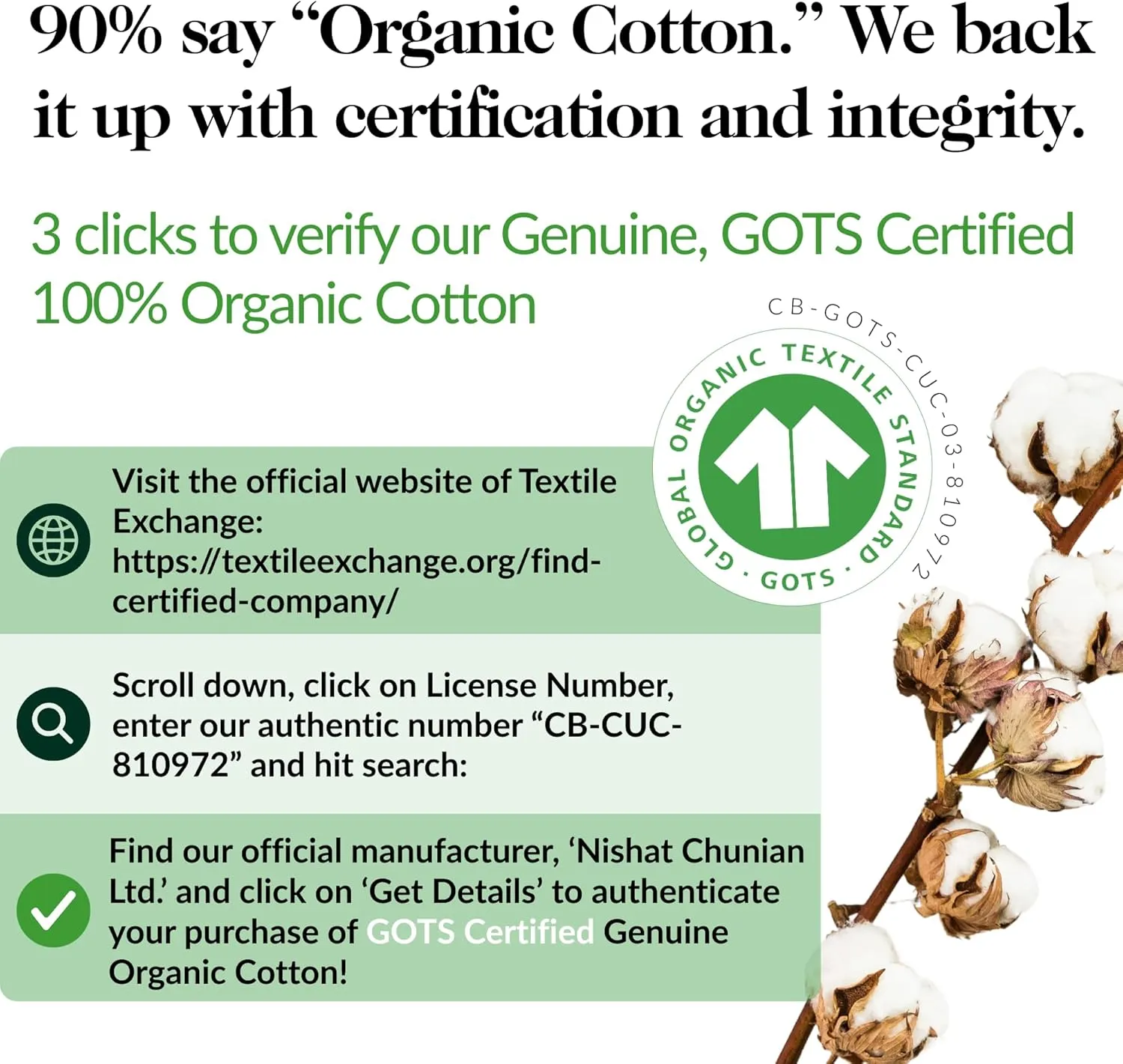 100% Organic Cotton Sheets Cal King - Luxurious 415 Thread Count, Oeko-Tex Certified, Silky Soft Sateen Weave, Hemstitched Pillowcases, Fitted Sheet with Deep Pockets, Double-Elastic & Corner Straps