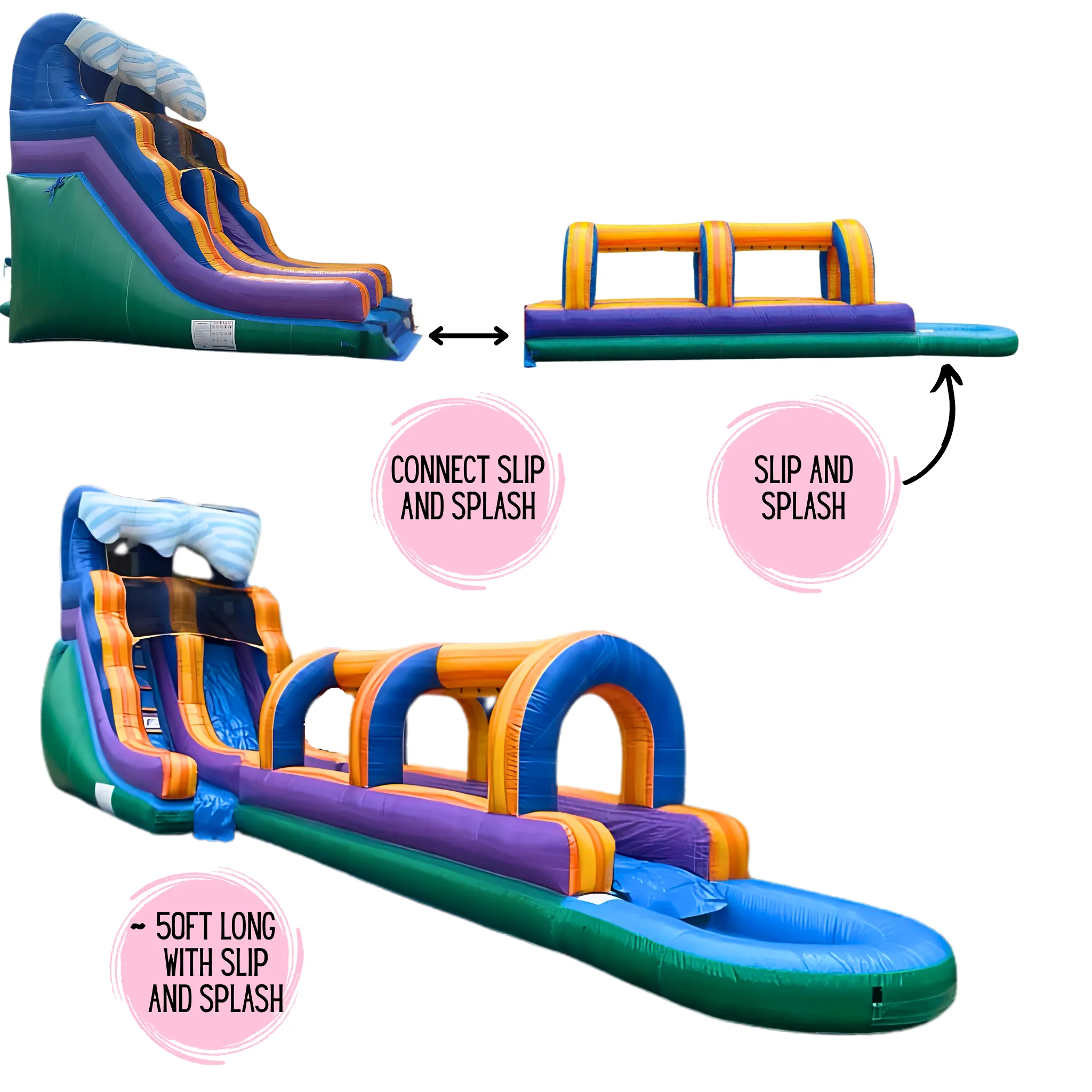 15' Lightweight Caribbean Wave Waterslide