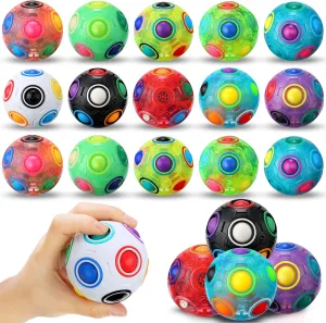 20 Pcs Rainbow Puzzle Magical Fidget Ball Toys Stress Reliever for Teens and Adults, Boys and Girls, Birthday Christmas Stocking Stuffers Toy