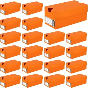 24 Pack Mini Sneaker Boxes for Party Favors 4.7 x 2.5 x 2 Inch Mini Shoe Gifts Boxes for Candies Cookies Snacks Sports Small Gift Case with Label for Wedding , Holiday, Birthday Party Favor (Orange)