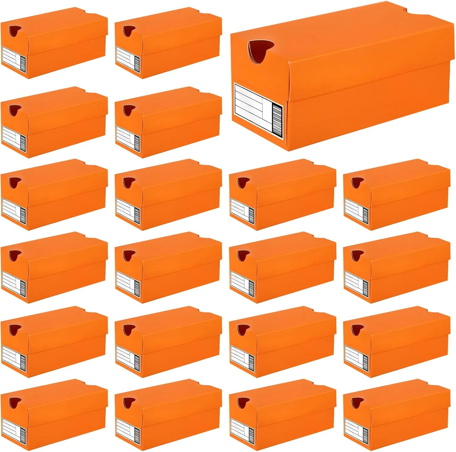 24 Pack Mini Sneaker Boxes for Party Favors 4.7 x 2.5 x 2 Inch Mini Shoe Gifts Boxes for Candies Cookies Snacks Sports Small Gift Case with Label for Wedding , Holiday, Birthday Party Favor (Orange)