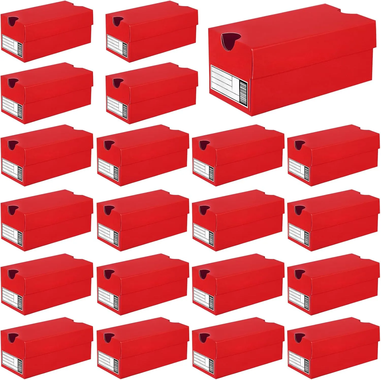 24 Pack Mini Sneaker Boxes for Party Favors 4.7 x 2.5 x 2 Inch Mini Shoe Gifts Boxes for Candies Cookies Snacks Sports Small Gift Case with Label for Wedding , Holiday, Birthday Party Favor (Red)