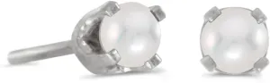 3 mm Petite Freshwater Cultured Pearl Stud Earrings in 14k White Gold