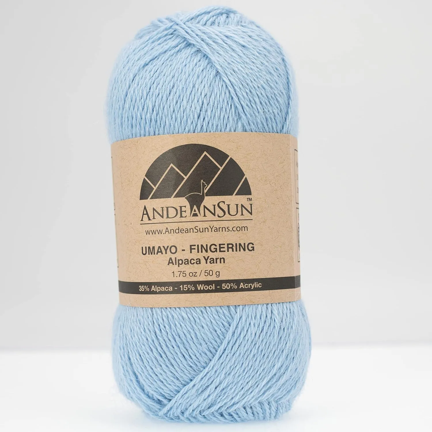 (3 Small Gorgeous Skeins) Alpaca Yarn Blend Umayo [657 Yards Total], #2 Fingering (Cristal Sky)