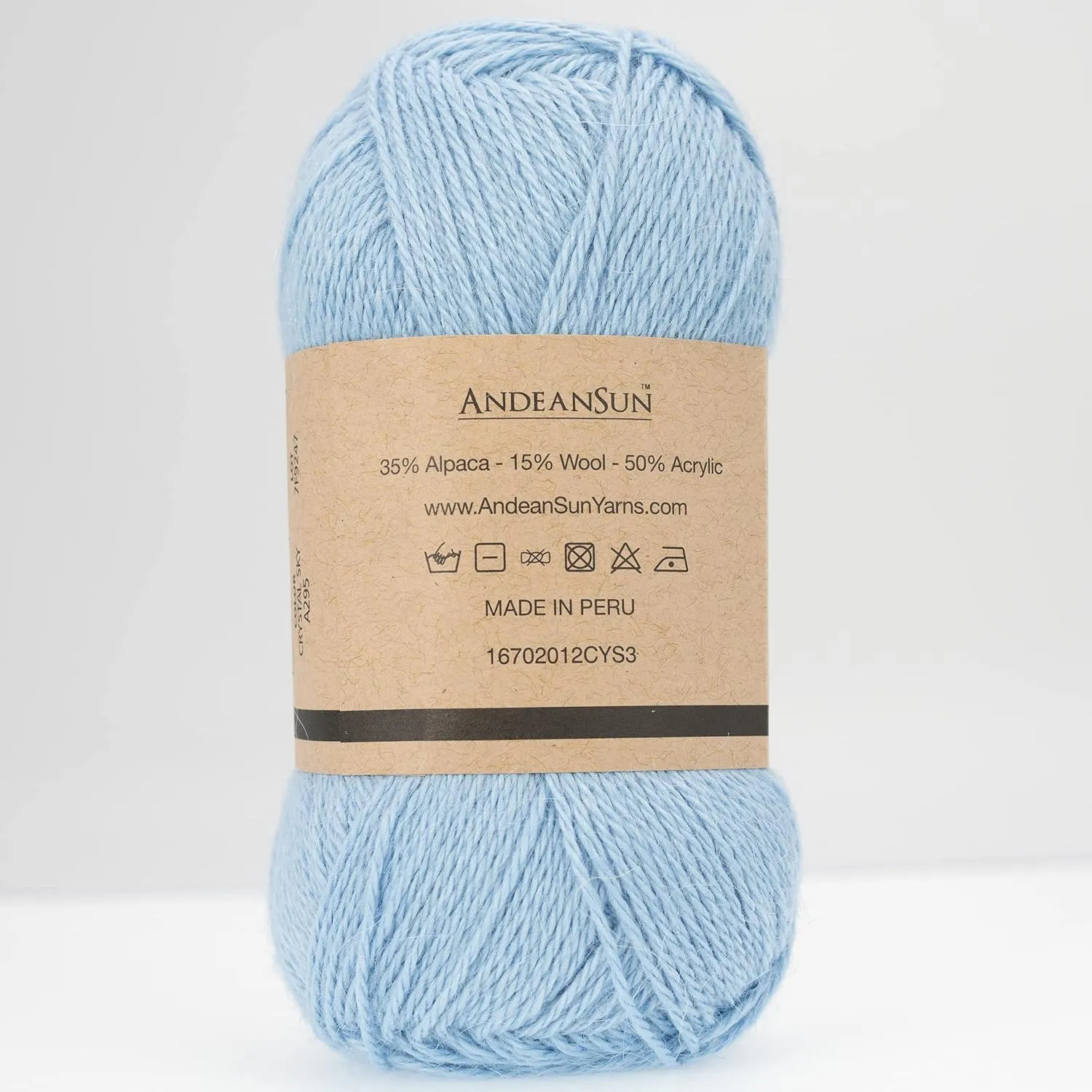 (3 Small Gorgeous Skeins) Alpaca Yarn Blend Umayo [657 Yards Total], #2 Fingering (Cristal Sky)