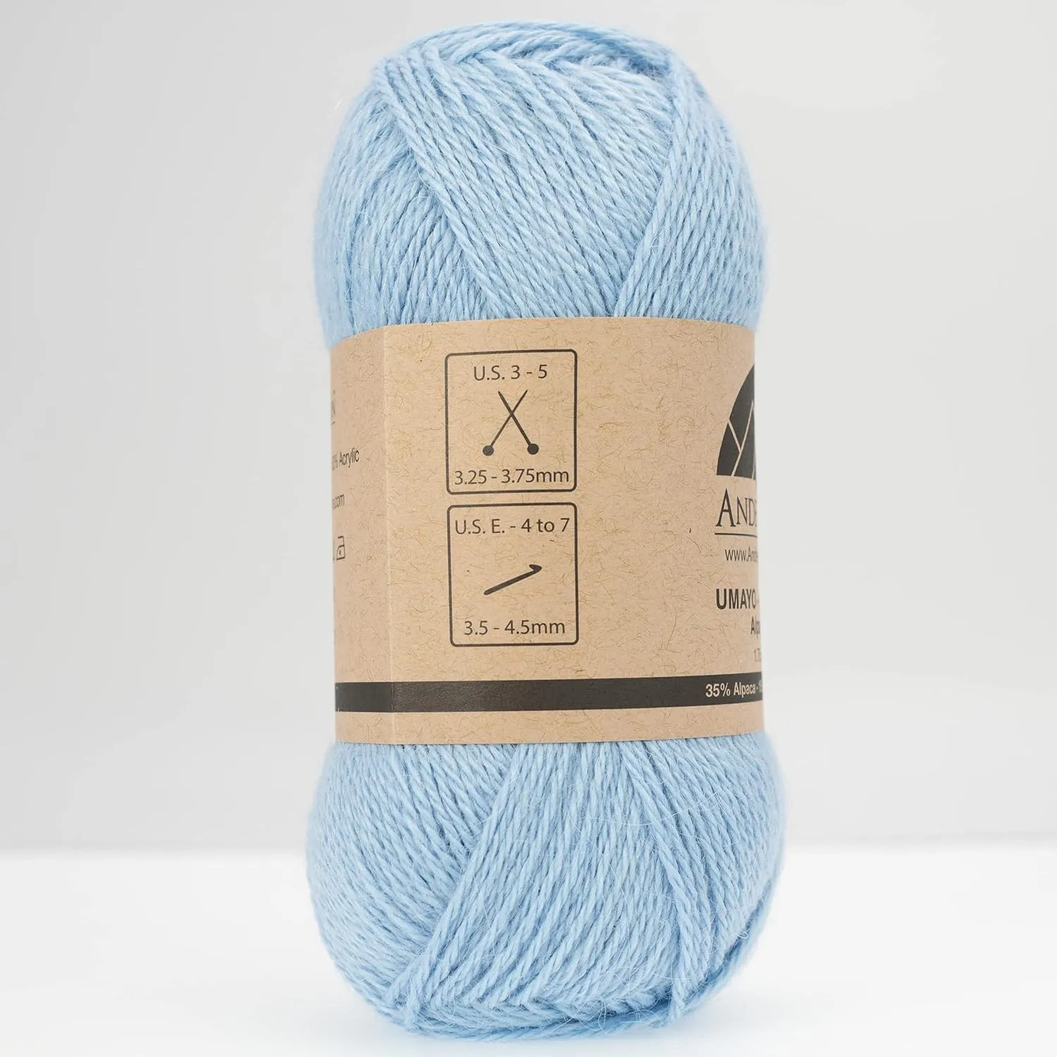 (3 Small Gorgeous Skeins) Alpaca Yarn Blend Umayo [657 Yards Total], #2 Fingering (Cristal Sky)