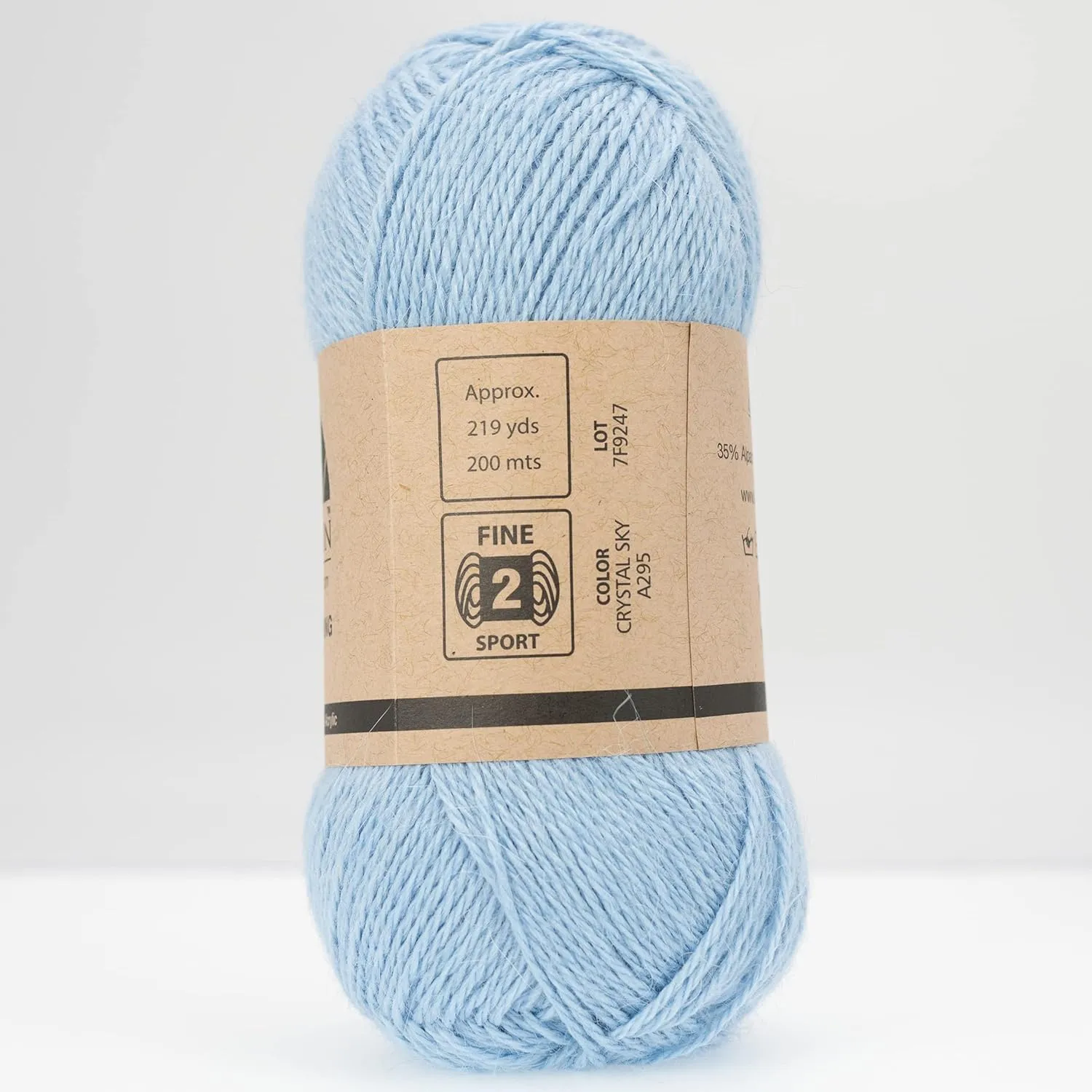 (3 Small Gorgeous Skeins) Alpaca Yarn Blend Umayo [657 Yards Total], #2 Fingering (Cristal Sky)