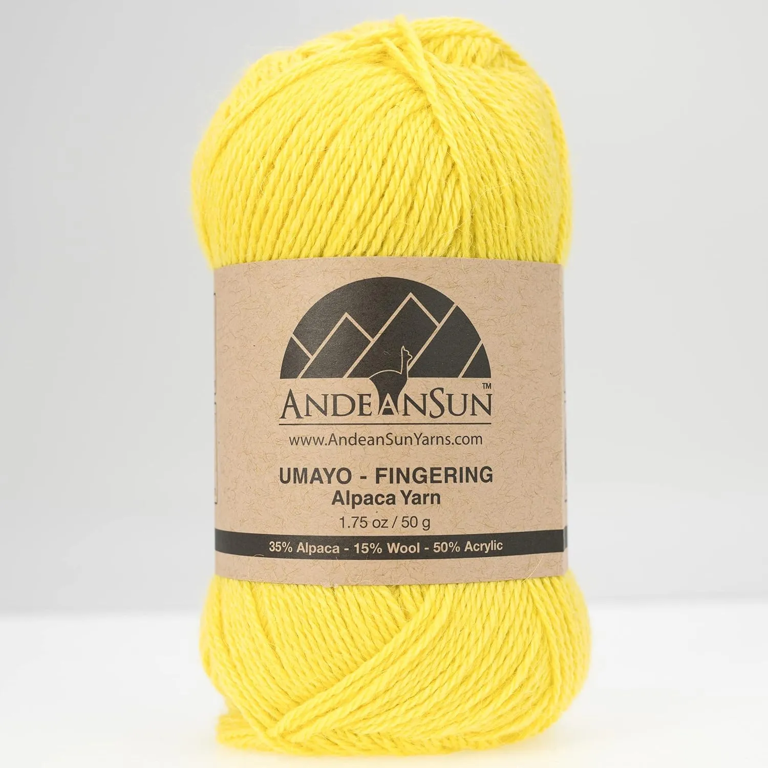 (3 Small Gorgeous Skeins) Alpaca Yarn Blend Umayo [657 Yards Total], #2 Fingering (Daffodil Yellow)