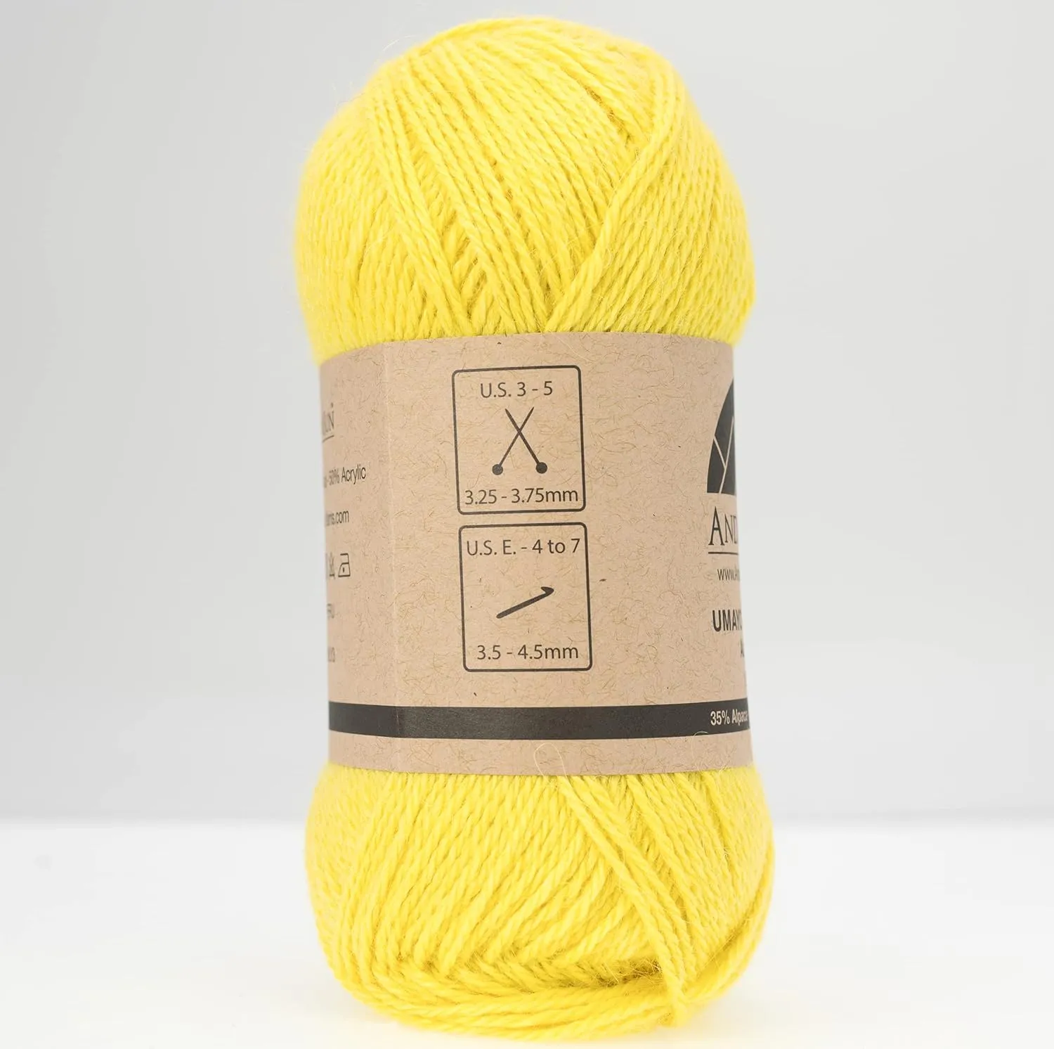 (3 Small Gorgeous Skeins) Alpaca Yarn Blend Umayo [657 Yards Total], #2 Fingering (Daffodil Yellow)