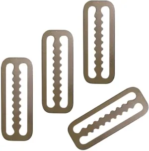 4 Pieces Weight Belt Webbing Keeper Retainer, 2" Slide Serrated, Stainless Steel, Silver