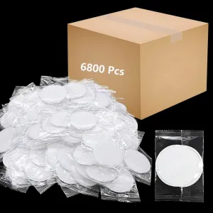 (6800 Pcs) Kheoxusa Individually Wrapped Cotton,Individually Wrapped Cotton Pads,Individually Wrapped Cotton Rounds,Cotton Pads for Face Individual Wrap,Hotel Personal Care Kit Individual Packed-Round