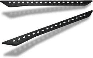 7422439778788 Compatible with 2019-2023 Ford Ranger Super Crew (Crew) Cab Textured Black Round Pattern Rock Slider Rocker Style Side Step Rail Nerf Bars