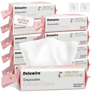 800 Count Disposable Face Towels, Soft & Skin Friendly Face Towelettes Disposable, Facial Tissue Dry Wipes for Women Cleansing