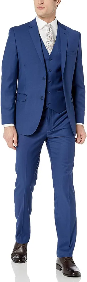 Adam Baker Men's Classic Fit 3-Piece (Jacket, Vets, Trousers) Vested Suit Set - Many Sizes & Colors Available