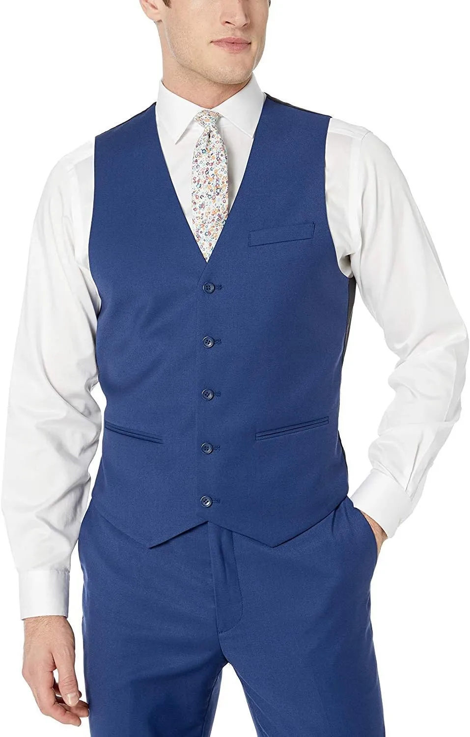 Adam Baker Men's Classic Fit 3-Piece (Jacket, Vets, Trousers) Vested Suit Set - Many Sizes & Colors Available