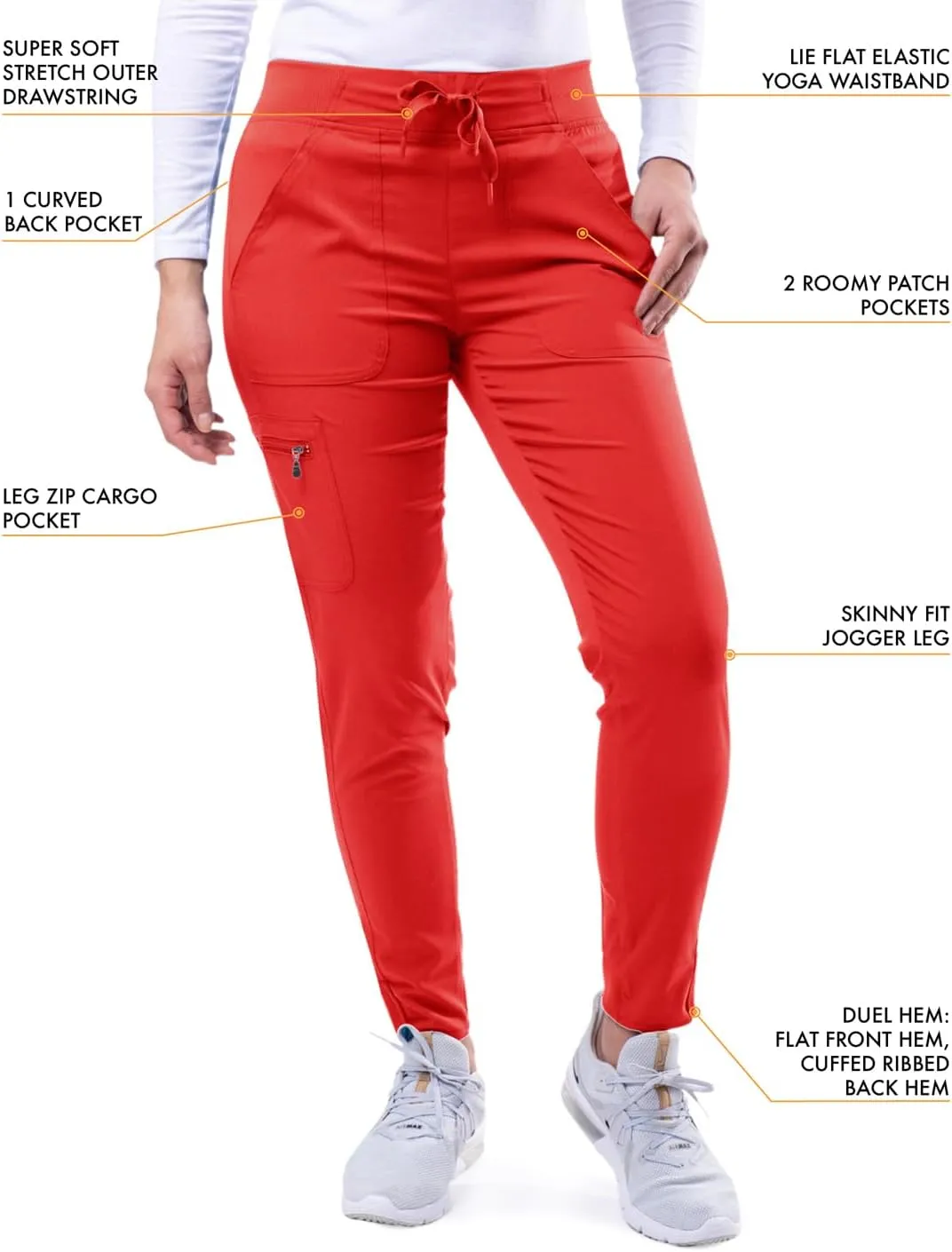 Adar Pro Flawless Plus Scrub Set for Women - Elevated V-Neck Top & Jogger Scrub Pants