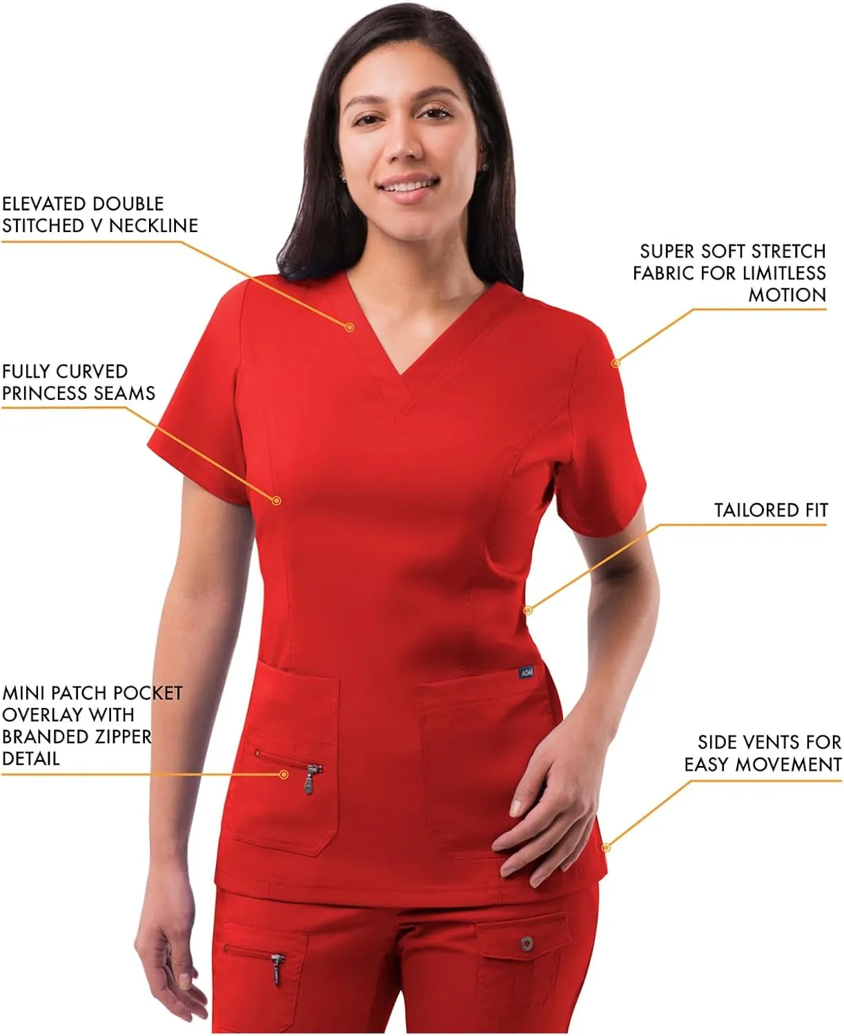Adar Pro Flawless Plus Scrub Set for Women - Elevated V-Neck Top & Jogger Scrub Pants