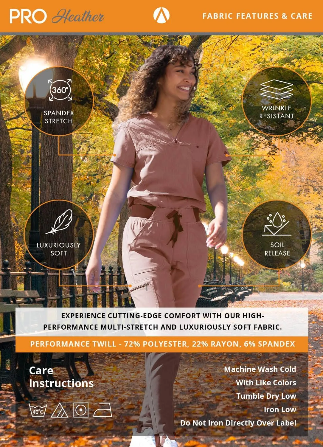 Adar Pro Modern Athletic Scrub Set For Women - Modern V-Neck Scrub Top & Yoga Jogger Scrub Pants