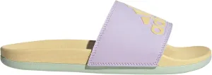 adidas Women's Adilette Comfort Slide Sandal, Ice Lavender/Orange Tint/Linen Green, 6