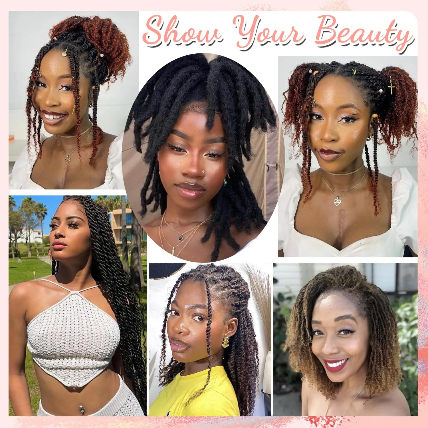 Afro Kinkys Bulk Hair for Dreadlock Extensions 3 Bundles 90g Micro Twist Repair Locs Braiding Crochet Hair Synthetic Afro Kinky Curly Braiding Hair for Black Women and Man (T30#, 14inch)