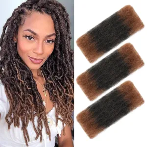 Afro Kinkys Bulk Hair for Dreadlock Extensions 3 Bundles 90g Micro Twist Repair Locs Braiding Crochet Hair Synthetic Afro Kinky Curly Braiding Hair for Black Women and Man (T30#, 14inch)