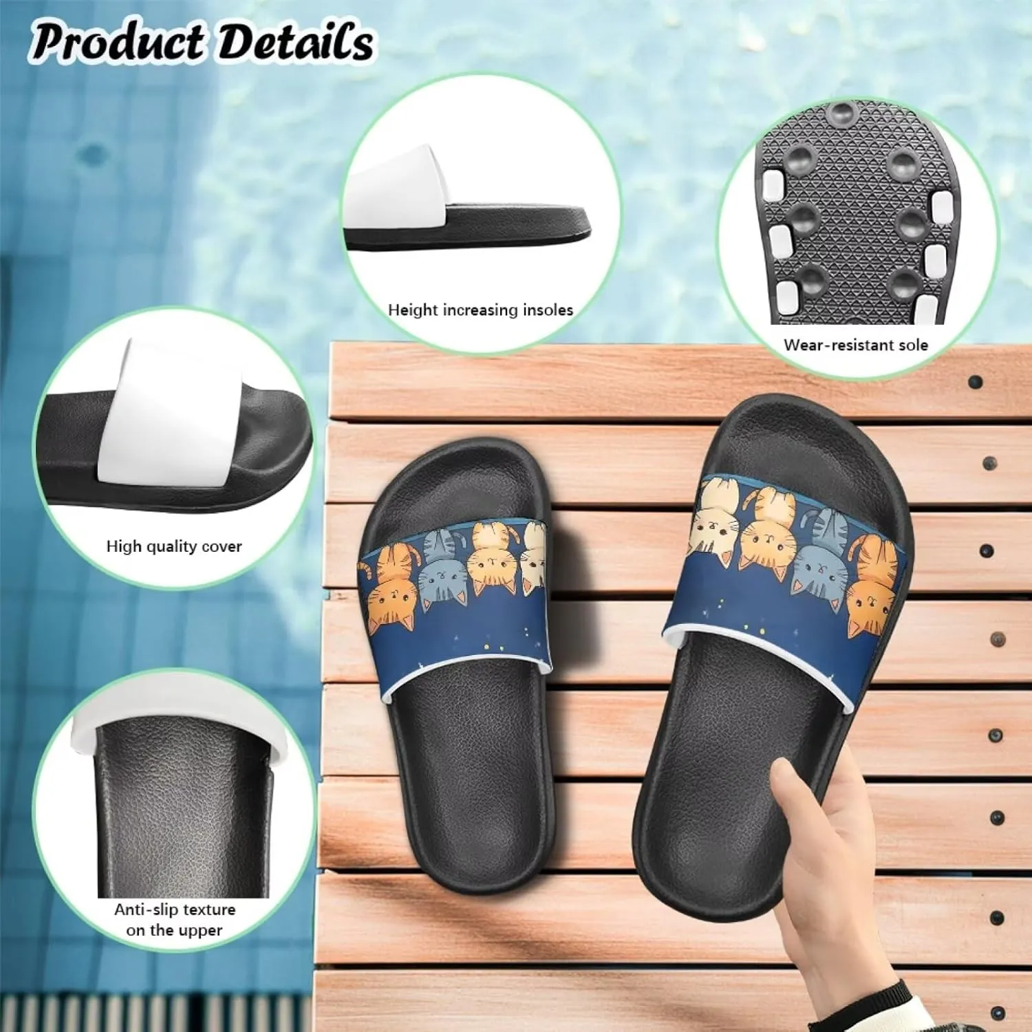 Animal Pattern Kids Sandals for Boys Girls House Slides Children's Cozy Pillow Slippers Non-Slip for Beach Days