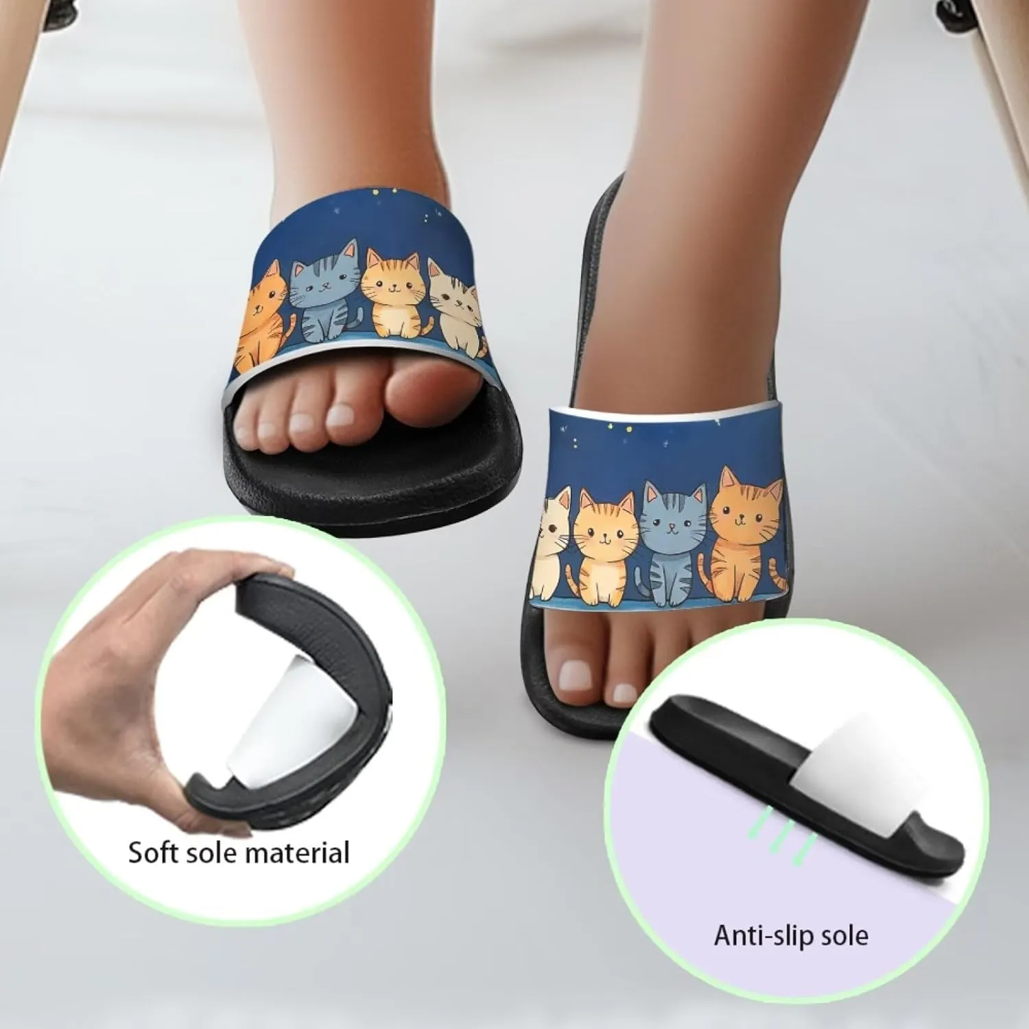 Animal Pattern Kids Sandals for Boys Girls House Slides Children's Cozy Pillow Slippers Non-Slip for Beach Days