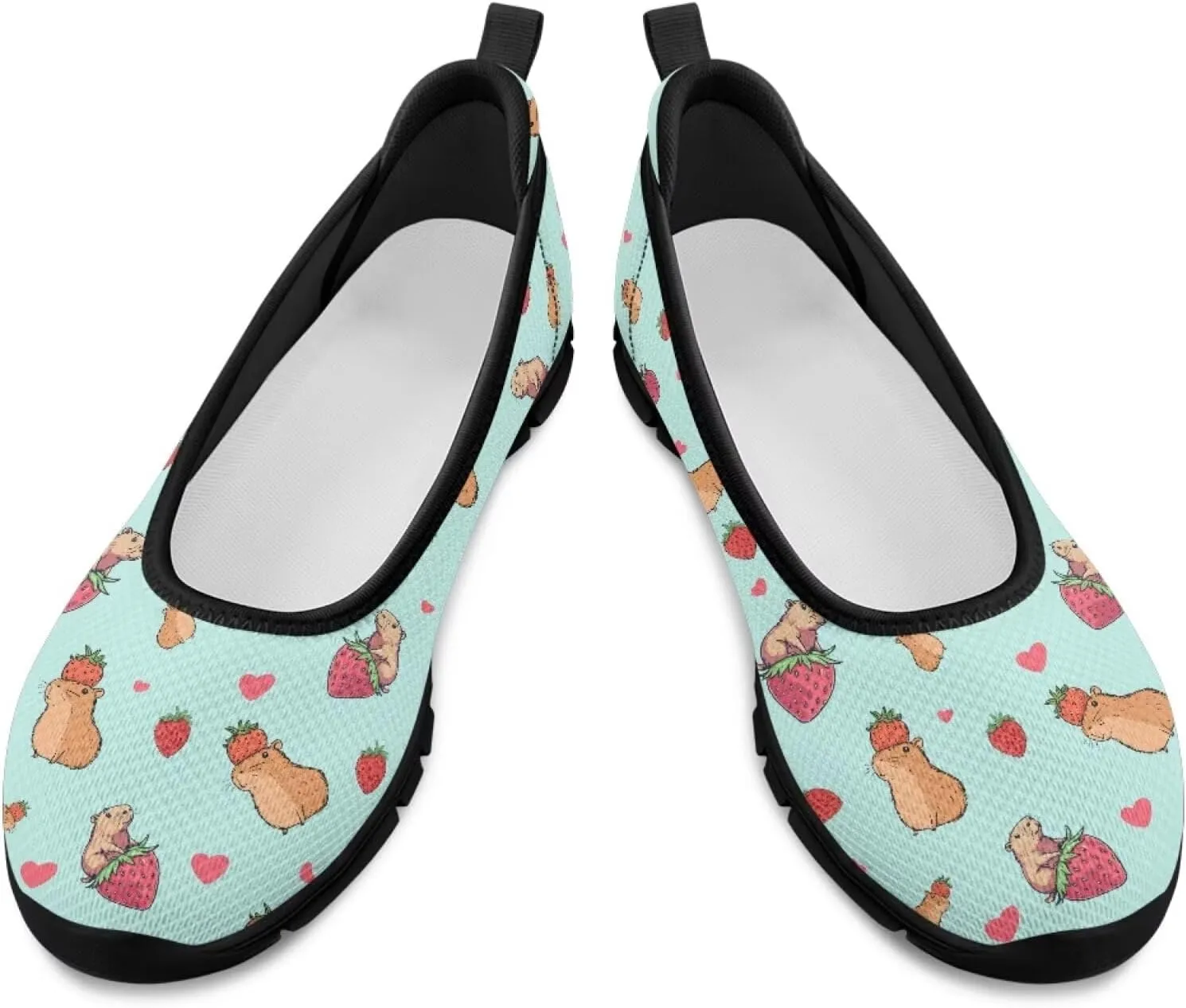 Animal Print Shoes for Women Slip On Loafer Flats Mesh Comfortable Ballet Shoes for Nurses Walking and Work Casual Style