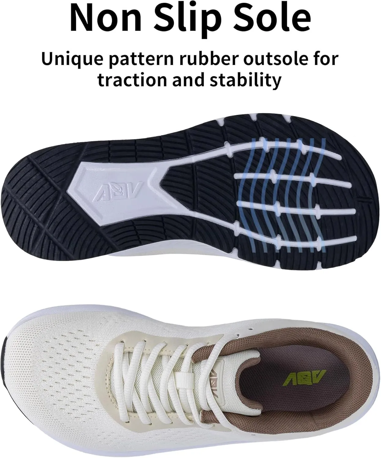 AOV Wide Toe Box Shoes Women Arch Support Walking Shoes Plantar Fasciitis Orthotic Tennis Sneakers