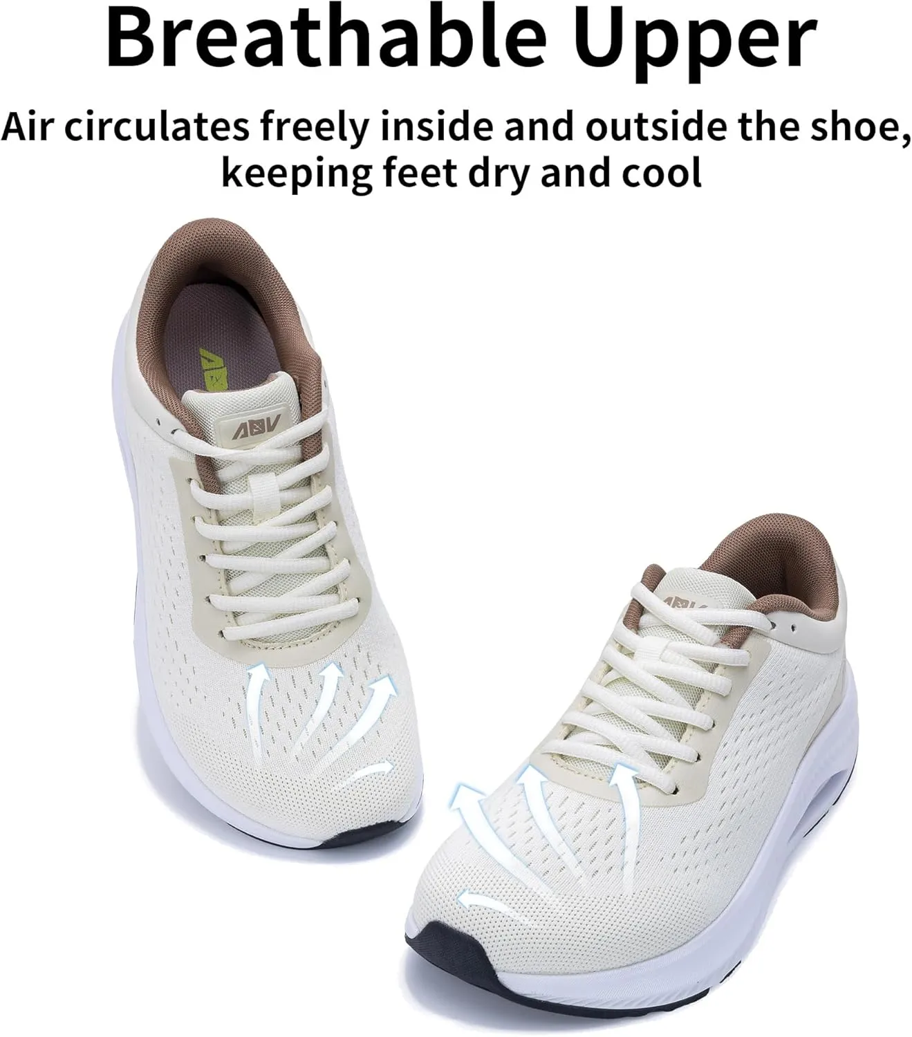 AOV Wide Toe Box Shoes Women Arch Support Walking Shoes Plantar Fasciitis Orthotic Tennis Sneakers