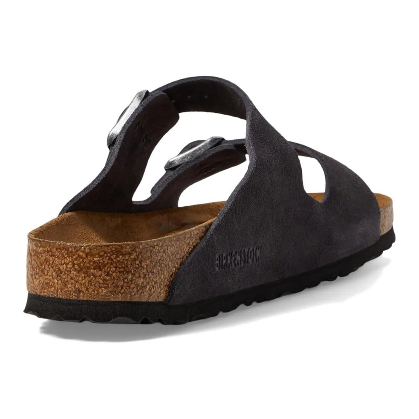 Arizona Soft Footbed Velvet Grey Suede Slide Sandals