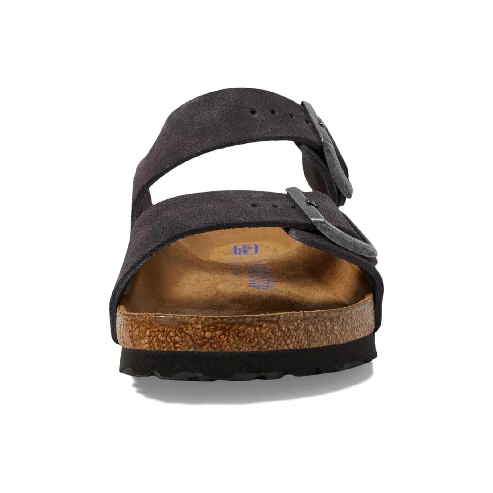 Arizona Soft Footbed Velvet Grey Suede Slide Sandals