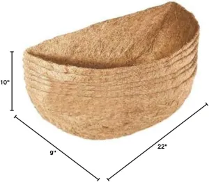 BestNest Bulk Buy of 6 Panacea 88597 Half Round Coco Fiber Liners, 22" L Each