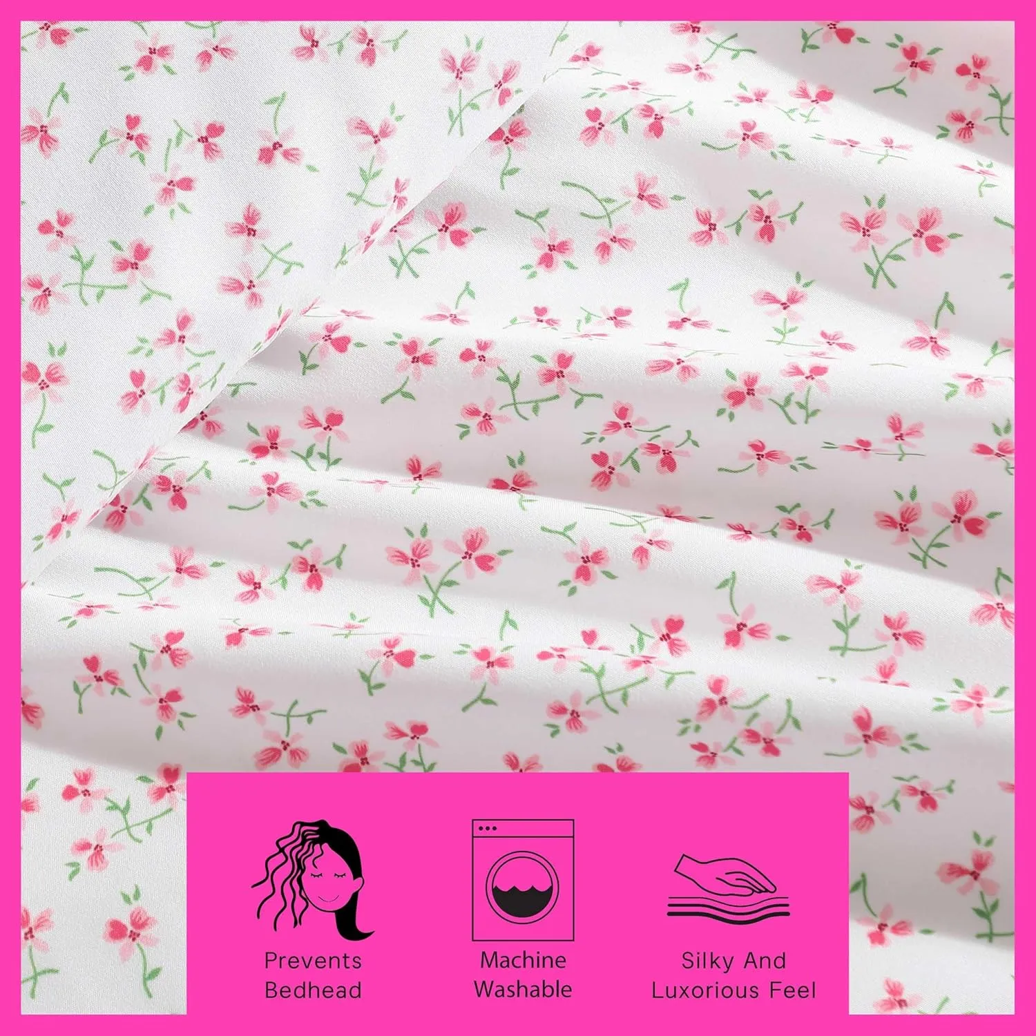 Betsey Johnson - Queen Bed Sheets, Super Soft & Lightweight Bedding with Matching Pillowcases, Fade & Wrinkle Resistant (Ballet Floral Pink, Queen)