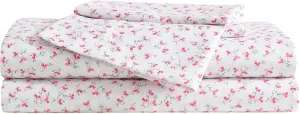 Betsey Johnson - Queen Bed Sheets, Super Soft & Lightweight Bedding with Matching Pillowcases, Fade & Wrinkle Resistant (Ballet Floral Pink, Queen)