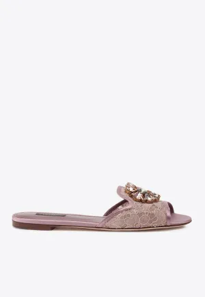 Bianca Taormina Lace Flat Sandals