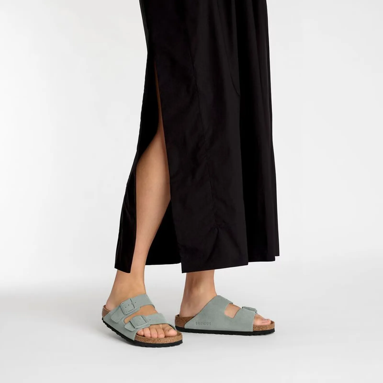 Birkenstock Arizona Soft Footbed Narrow Slide Sandal (Women) - Pure Sage Suede