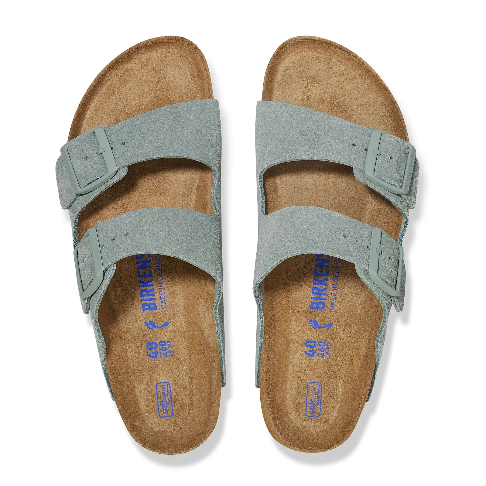 Birkenstock Arizona Soft Footbed Narrow Slide Sandal (Women) - Pure Sage Suede