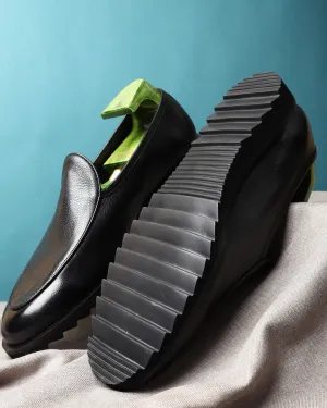 Black Milled Belgian Flex Extralight Tooth Sole Loafer