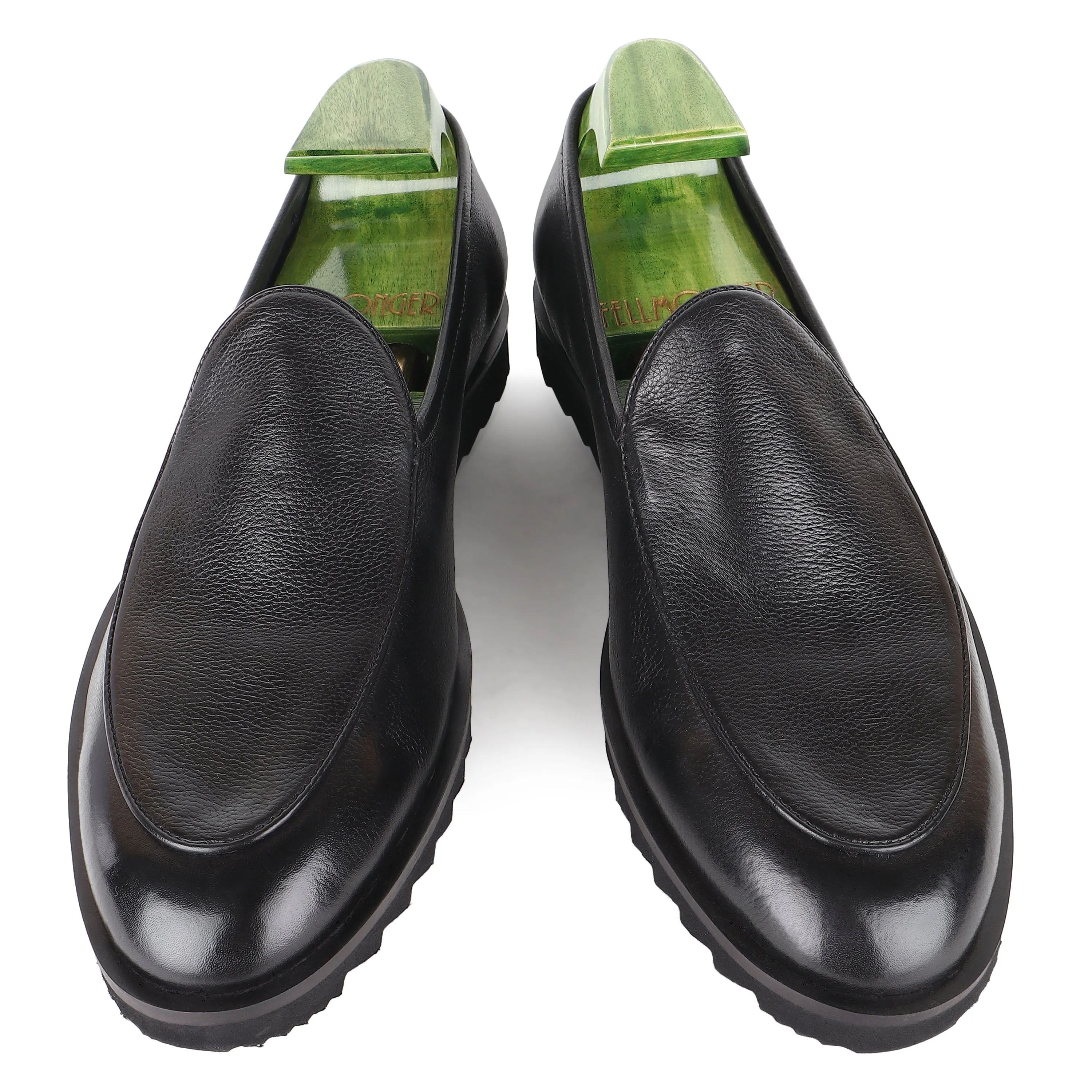 Black Milled Belgian Flex Extralight Tooth Sole Loafer