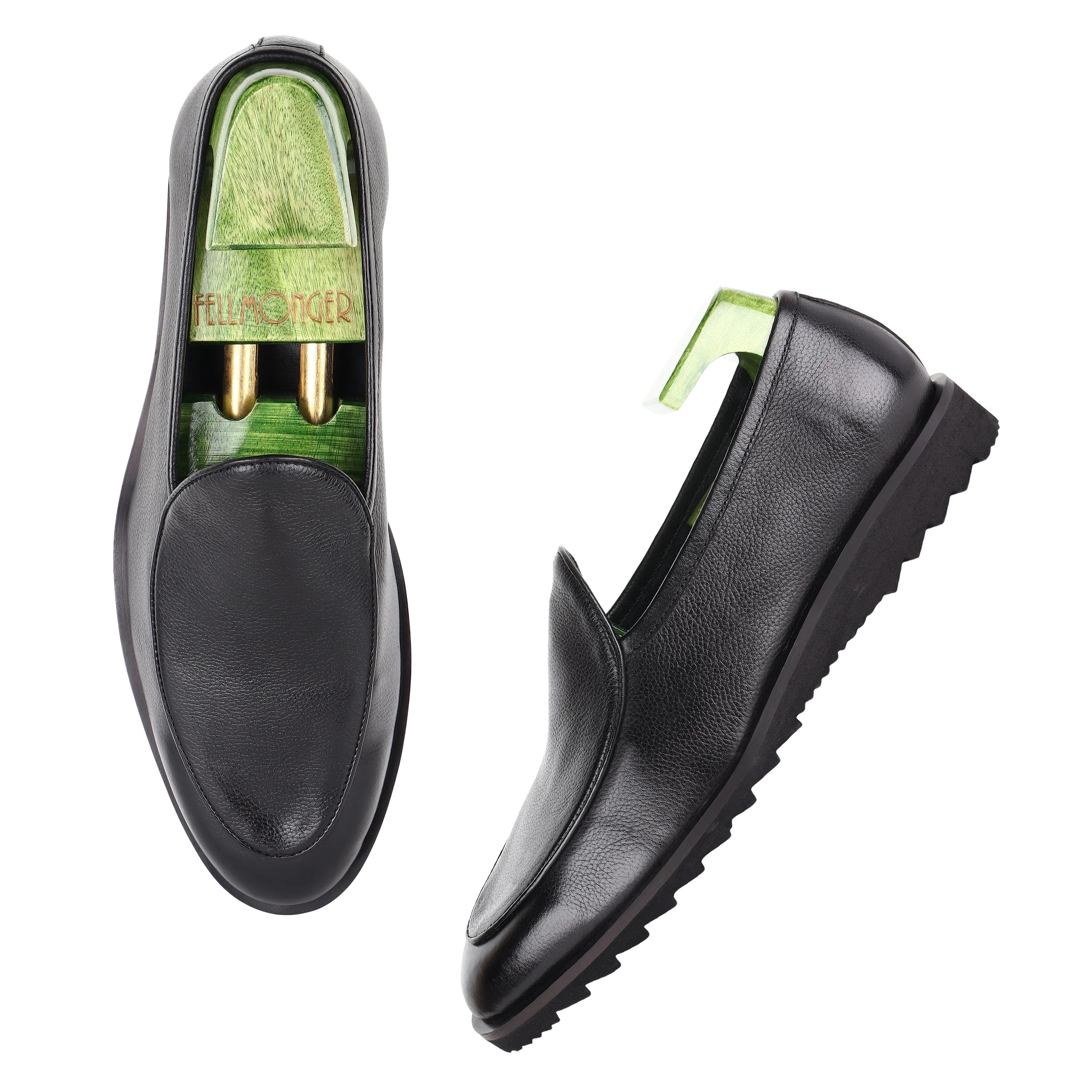 Black Milled Belgian Flex Extralight Tooth Sole Loafer