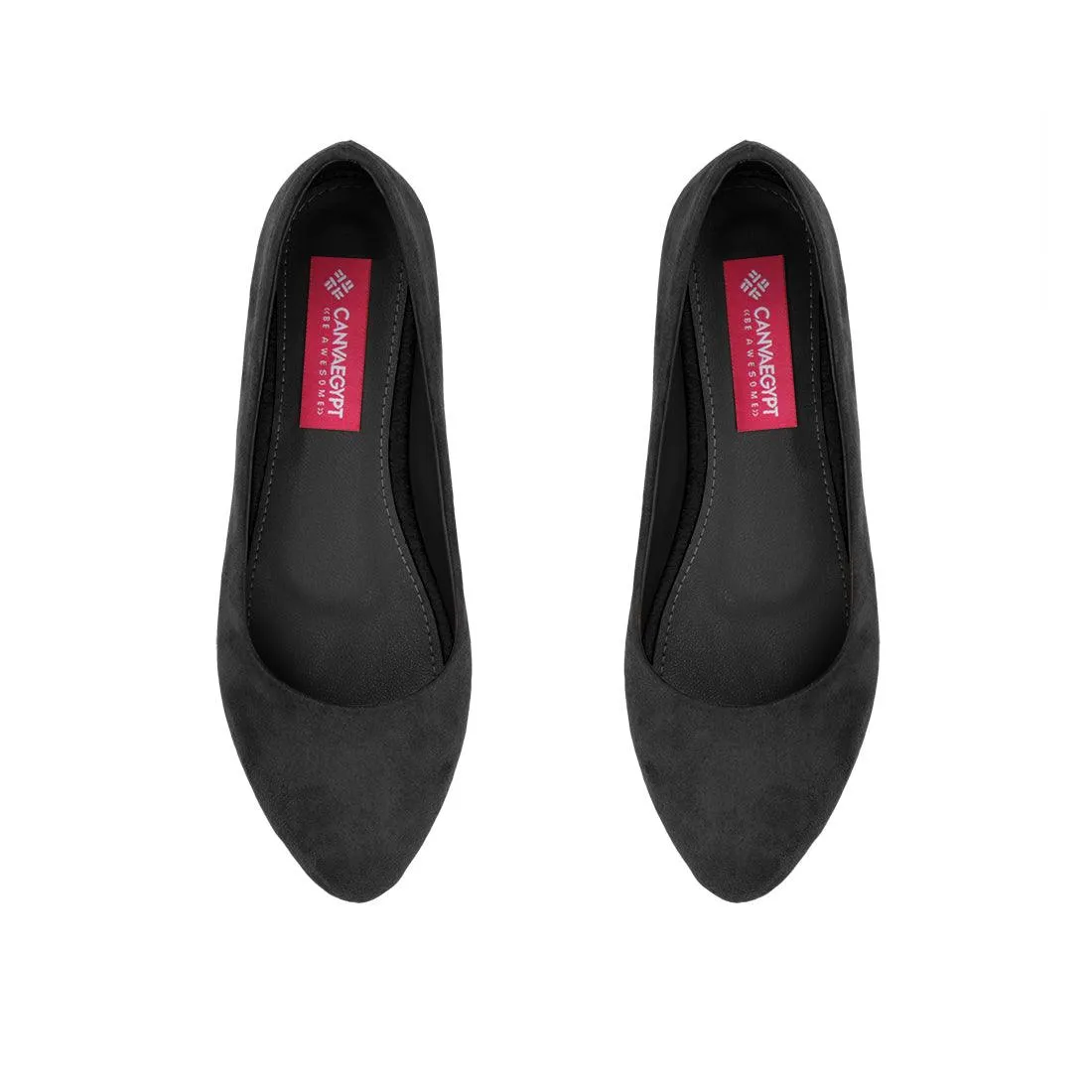 Black Solid Round Toe
