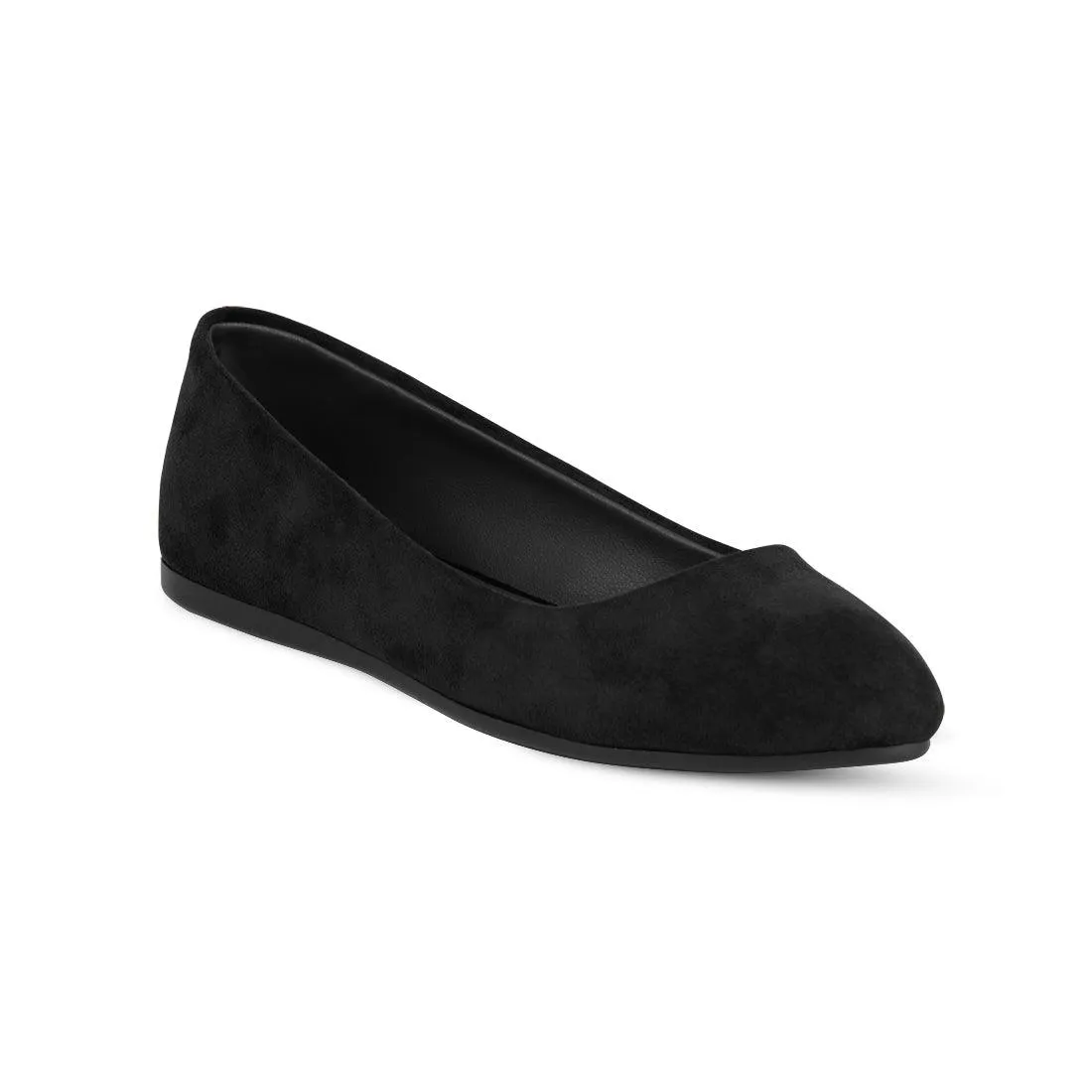 Black Solid Round Toe