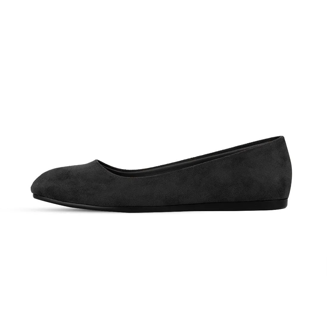 Black Solid Round Toe