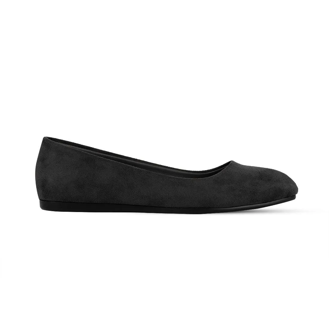 Black Solid Round Toe
