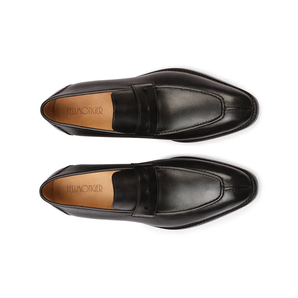 Black Sqaure Toe Cording Detail Penny Loafer