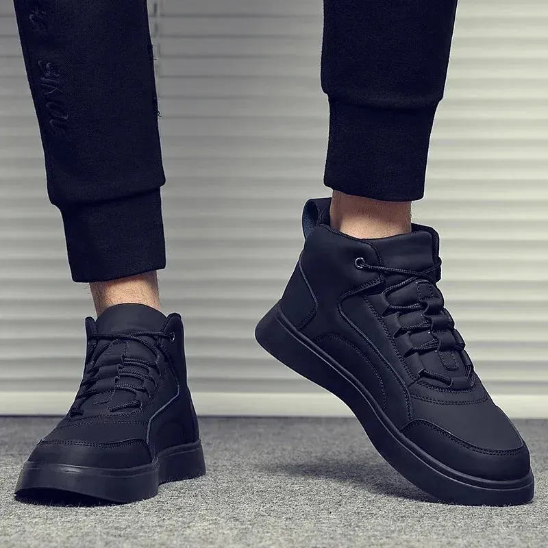 Brand Men's Sneakers Trendy High Top Casual Shoes Lace Up Flats Outdoor Trainer Shoes For Men White Tenis Shoes Zapatos Hombres