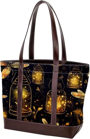 Bright Fireflies-573 Shoulder Purses for Women Large Soft Washed Leather Purses and Durable Handbags