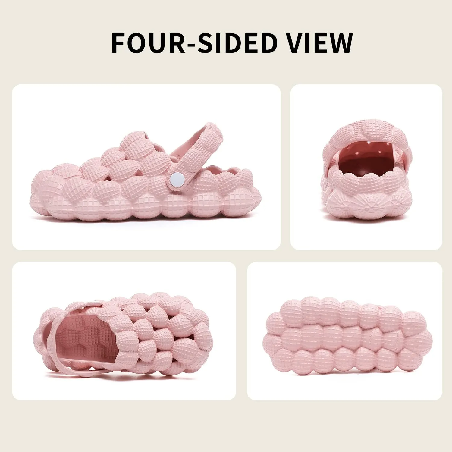 Bubble Slides with charms for Women Men, Non-slip Bubble Slippers, Soft EVA Golf Ball Slides, Cloud Cushion Thick Sole Spa Slides Slippers for Gym Shower Bedroom Home Sandals