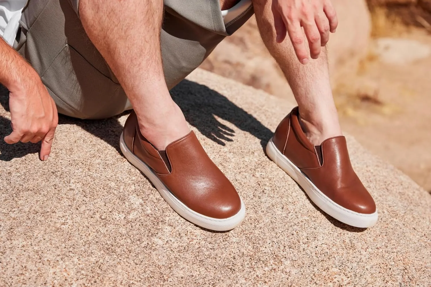 CALTO Men's Invisible Height Increasing Elevator Shoes - Coffee Brown Nappa Leather Slip-on Lightweight Casual Loafers - 2.6 Inches Taller - T1023- Size 6 D(M) US